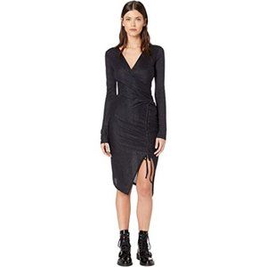 ALLSAINTS Rina Glitz Navy Wrap Dress
